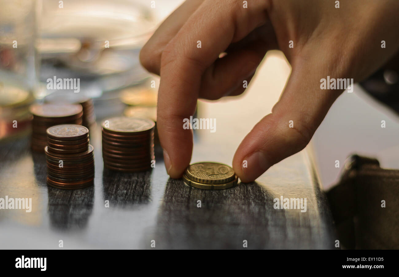 counting currency Stock Photo