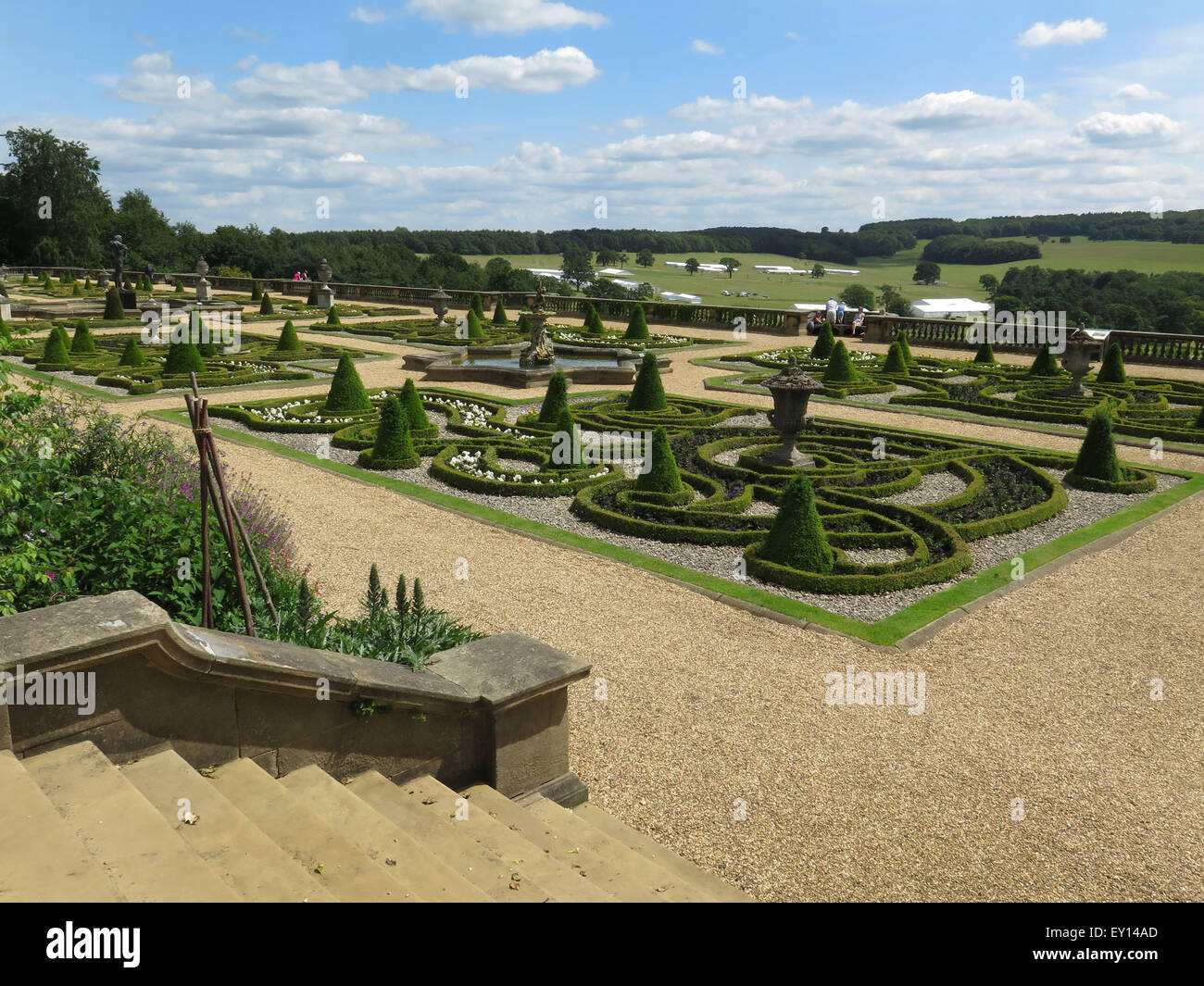 The Terrace at Harewood House, Nr Leeds, Yorkshire, UKplants Stock