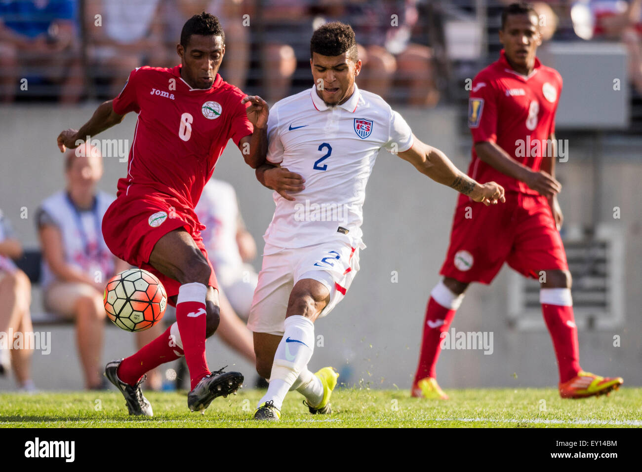 Baltimore, MD, USA. 18th July, 2015. #2 USA M DeAndre Yedlin during the CONCACAF Gold Cup quarterfinal match between USA and Cuba at M&T Bank Stadium in Baltimore, MD. Jacob Kupferman/CSM/Alamy Live News Stock Photo