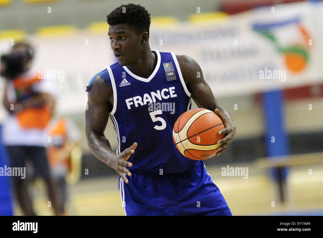 Lignano, Italy. 19th July, 2015. France's Ibrahima Sidibe during the basketball finals 3th and 4th place match between Turkey vs France of the U20 European Championship Men 2015 in Pala Getur sports hall of Lignano on Sunday19th July 2015. Credit:  Andrea Spinelli/Alamy Live News Stock Photo
