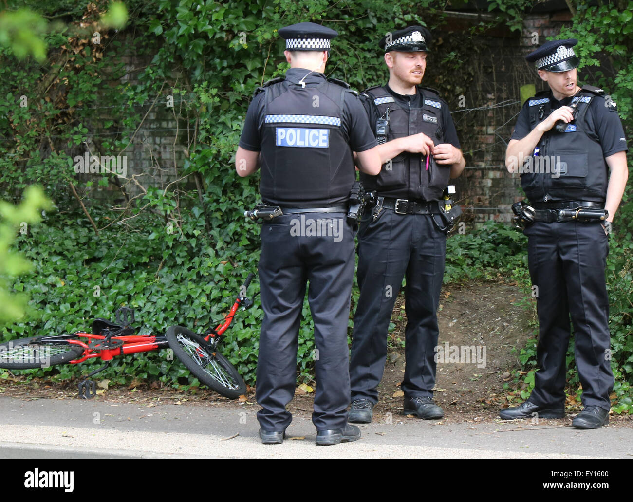 FILE PICS: Havant, UK. 26th June, 2015. Pictures from Scene of Double Stabbing in Havant Sunday 19 July 2015 : A homeless man who was facing trial for the attempted murder of two schoolboys has been found dead in his prison cell. Richard Walsh, 43, was accused of stabbing the two children, aged 12 and 13, in a street in Havant, last month. He was remanded in custody to Belmarsh Prison in south east London.  Jail staff found Walsh unresponsive in his cell this morning.  Staff and paramedics battled to save his life but he was pronounced dead. Credit:  jason kay/Alamy Live News Stock Photo