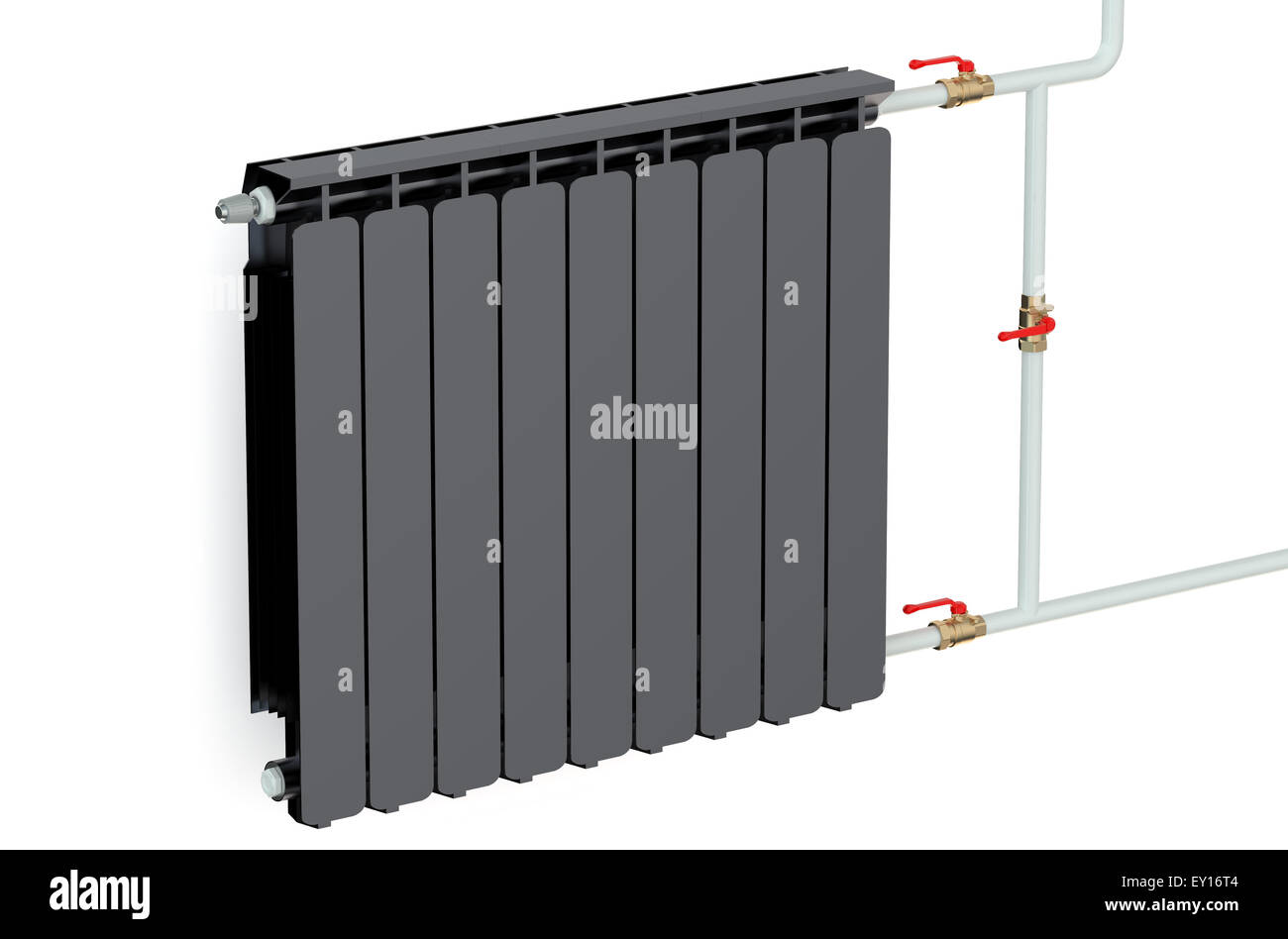 black heating radiator isolated on white background Stock Photo - Alamy