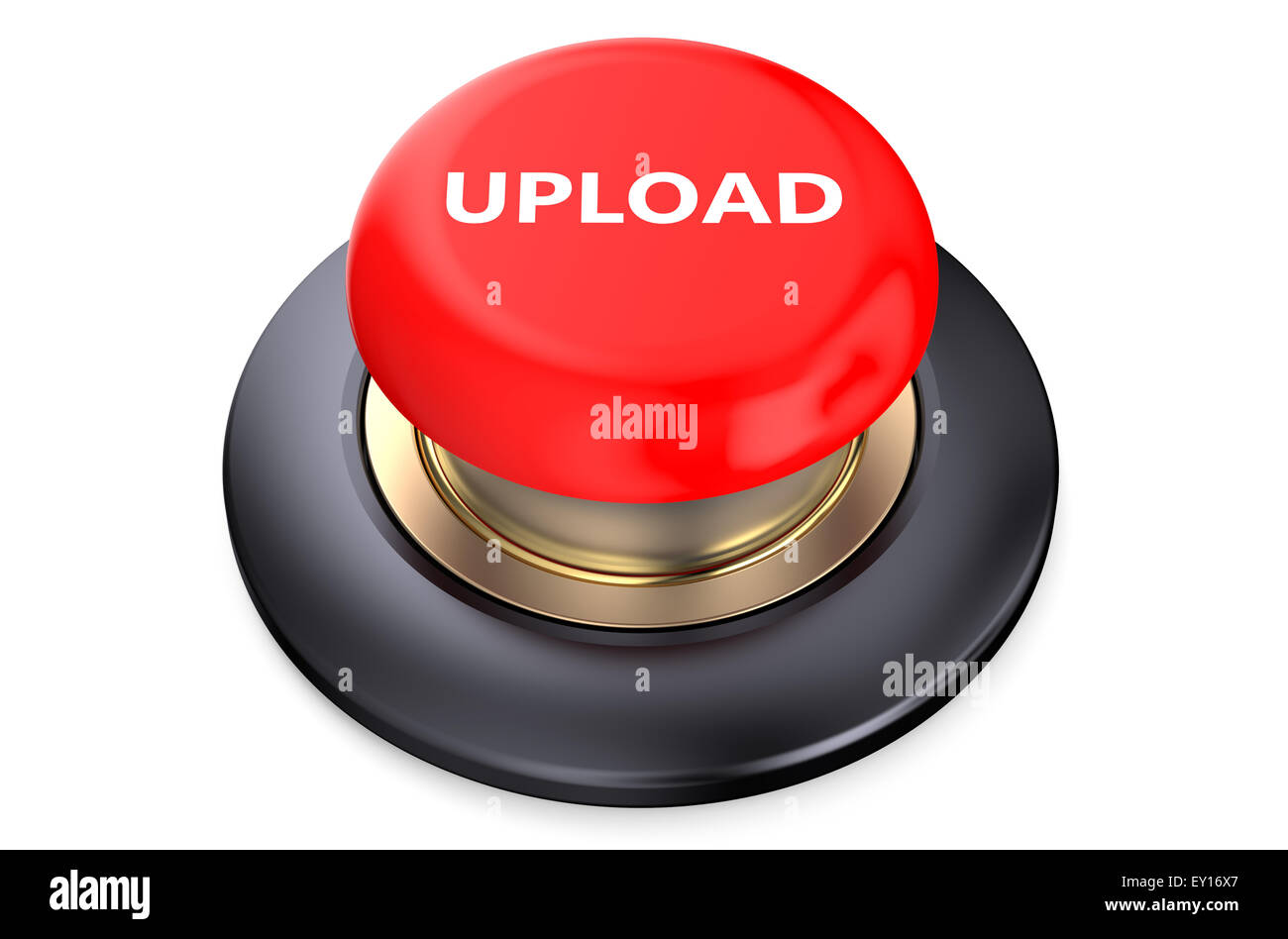 upload Red button isolated on white background Stock Photo - Alamy