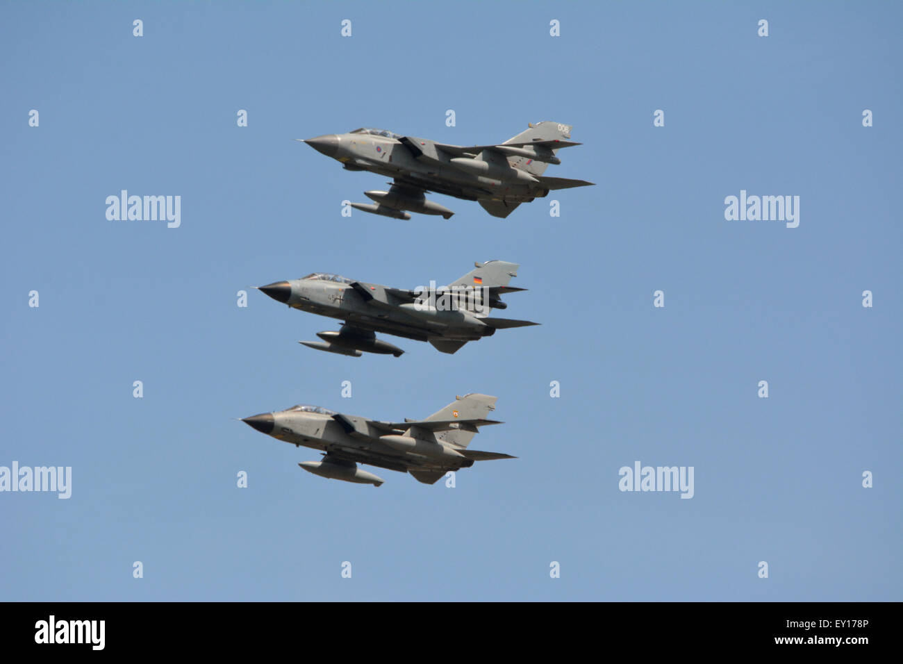 Three Tornado's flying in formation Stock Photo