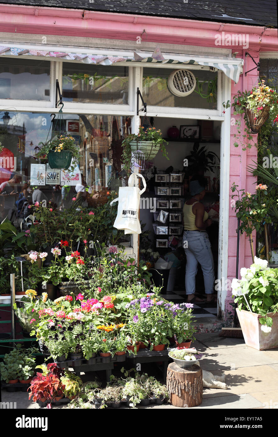 Flower shop in Railton Road, Herne Hill, London Stock Photo