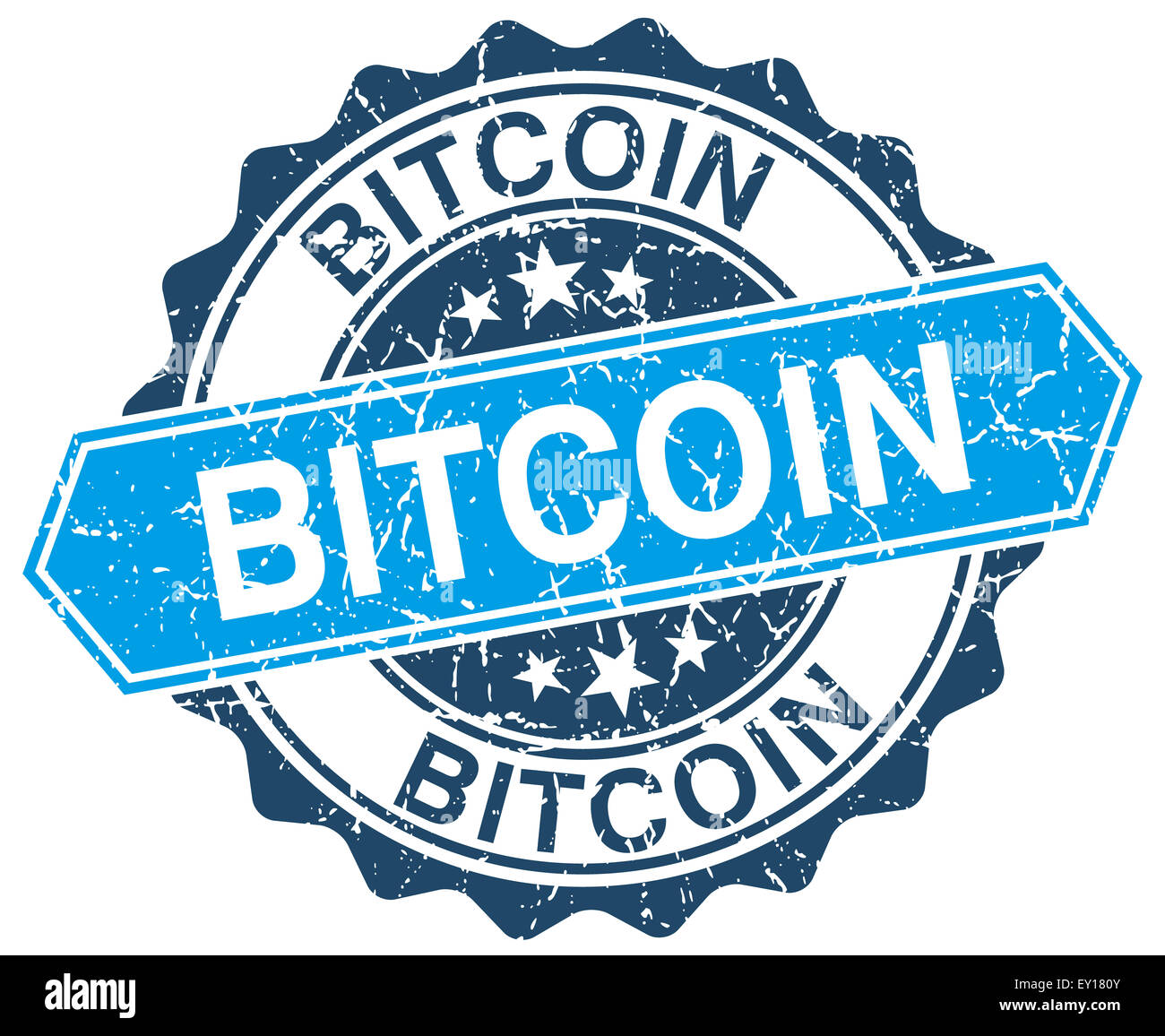 bitcoin blue round grunge stamp on white Stock Photo - Alamy