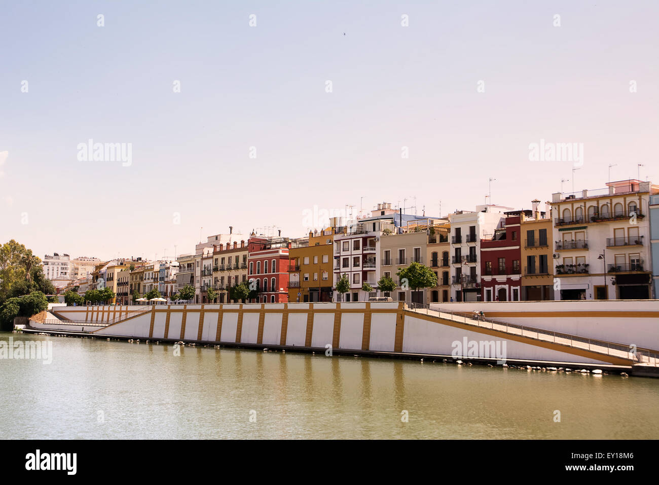 Triana district on Guadalquivir river in Sevilla (Spain) Stock Photo