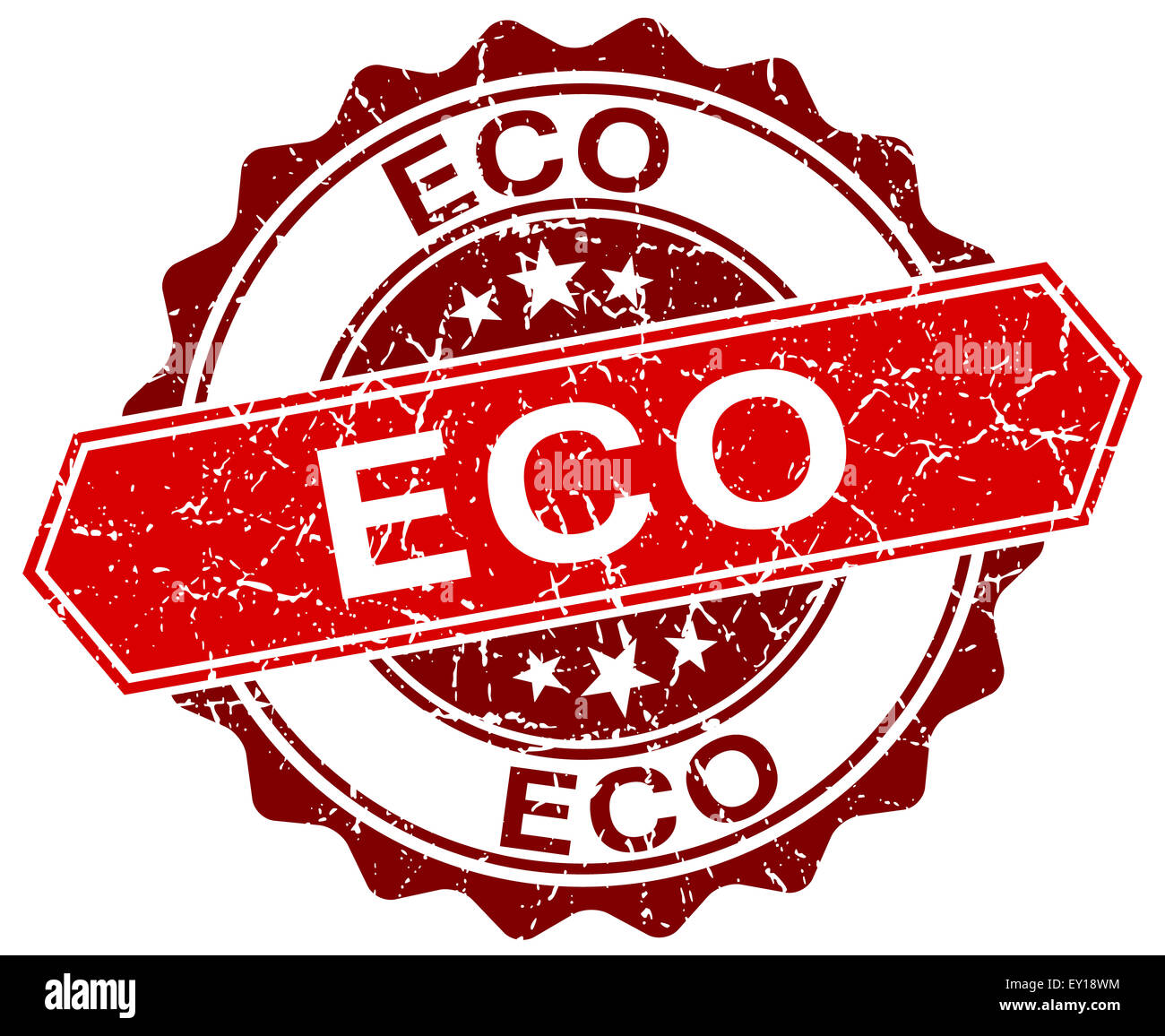 eco red round grunge stamp on white Stock Photo - Alamy
