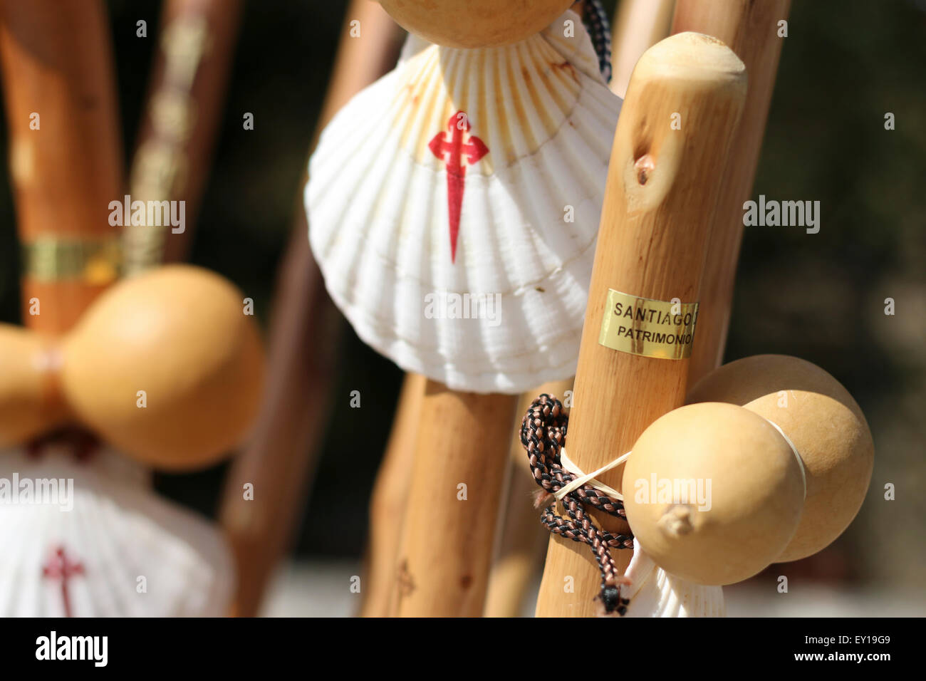 Ornaments being sold in Santiago de Compostela Stock Photo
