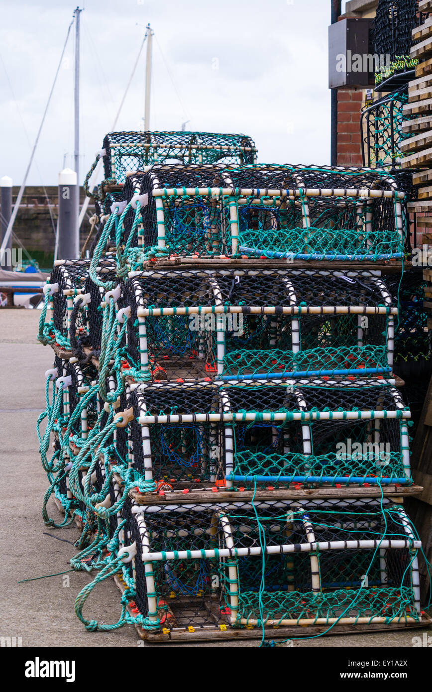 Fishing creels (crab and lobster pots), Bridlington Stock Photo