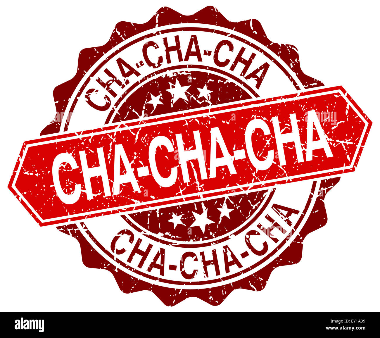 cha-cha-cha red round grunge stamp on white Stock Photo - Alamy