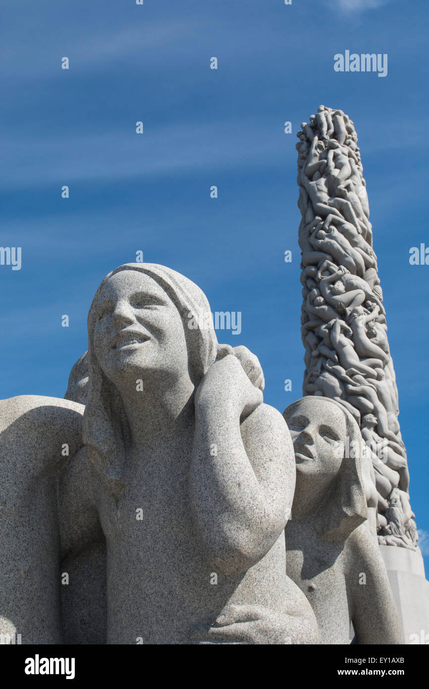 Norway, Oslo. Vigeland Park (aka Vigelandsparken or Frogner Park), that showcases Gustav Vigeland's artwork. Stock Photo