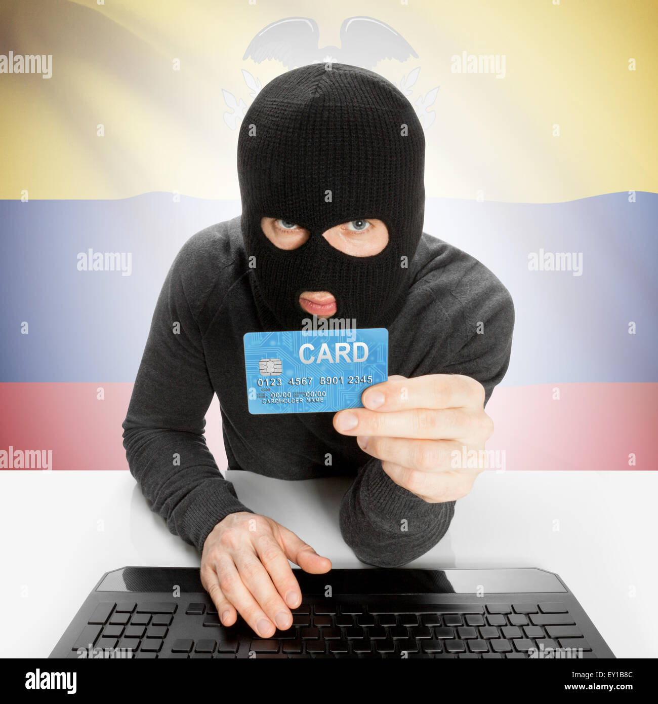 Cybercrime concept with flag - Ecuador Stock Photo