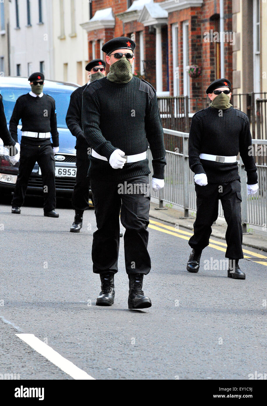 Members of the Irish National Liberation Army (INLA) at the funeral of Peggy O’Hara, a prominent Irish Republican. Stock Photo