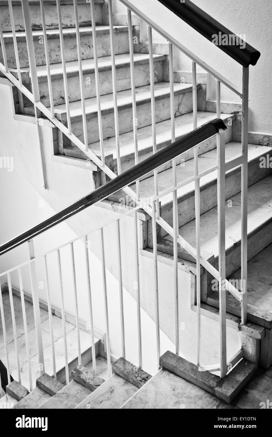 Part of a stair case in an apartment building Stock Photo