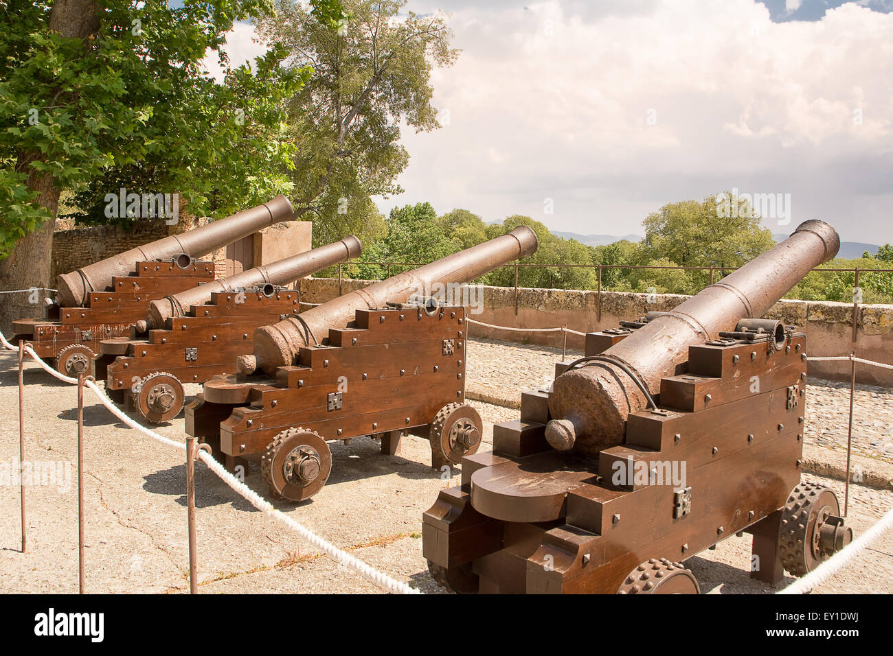 Old cannon of Alhambra (Granada-Spain) Stock Photo