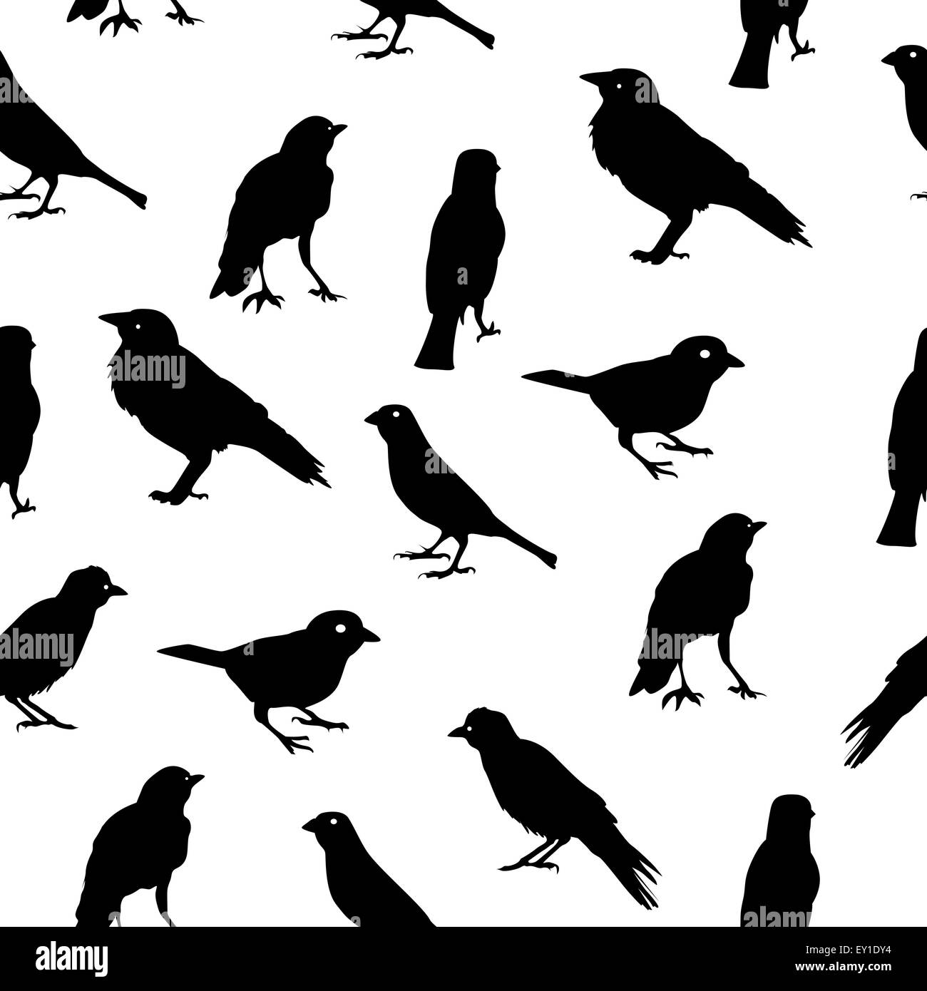 Birds Silhouettes Seamless Pattern Background Vector Illustratio Stock Vector