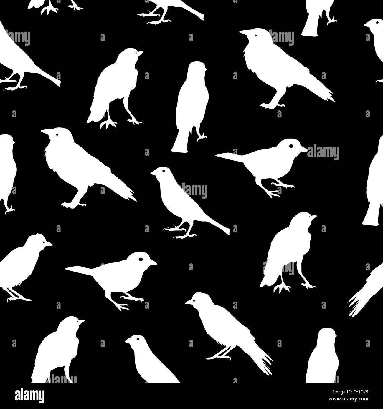 Birds Silhouettes Seamless Pattern Background Vector Illustratio Stock Vector