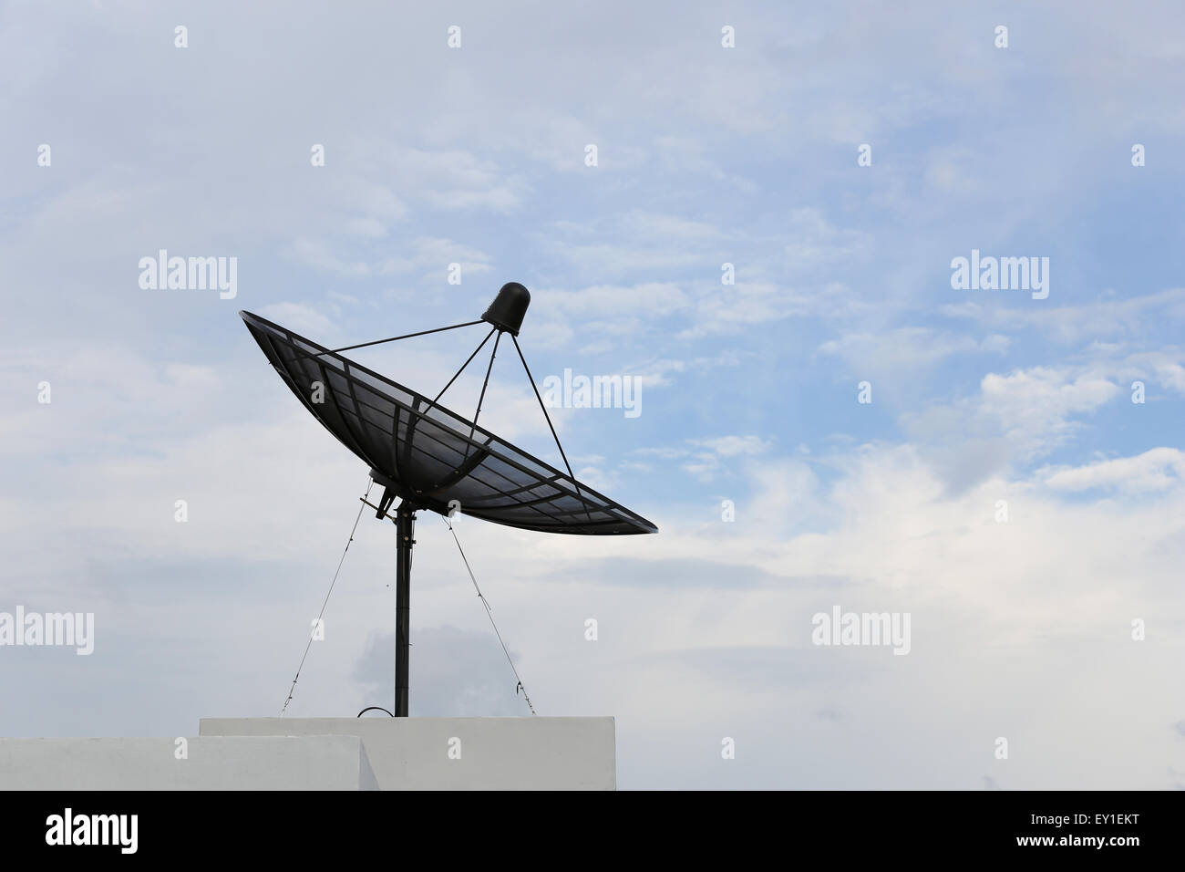 Satellite dish with sky background (cloudy day) Stock Photo
