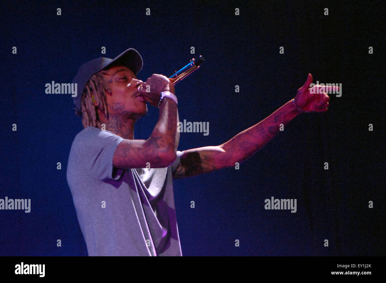 Raleigh, North Carolina, USA. 18th July, 2015. Rapper WIZ KHALIFA ...