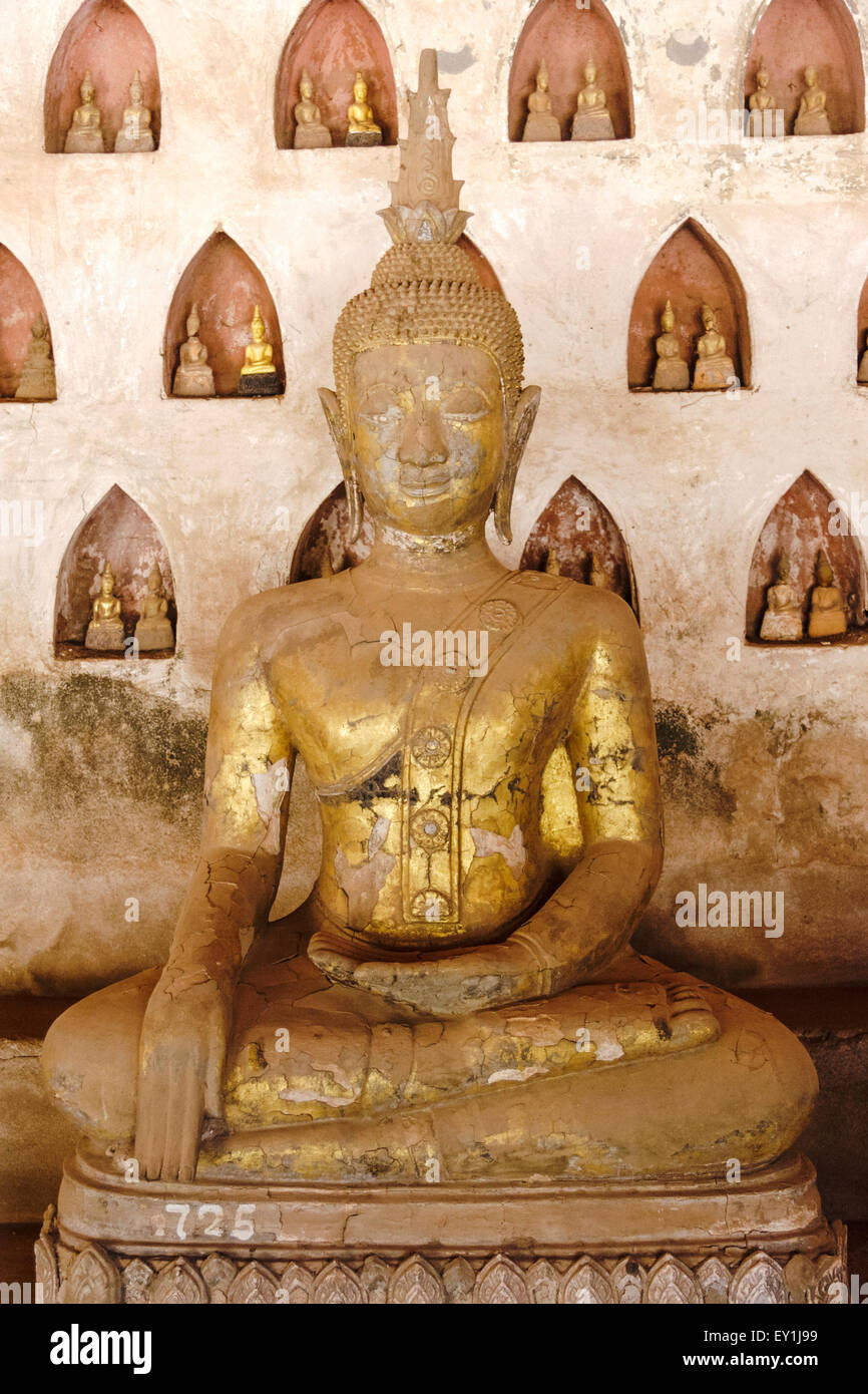 Buddha statue at Wat Si Saket monastery and museum. Vientiane, Laos Stock Photo