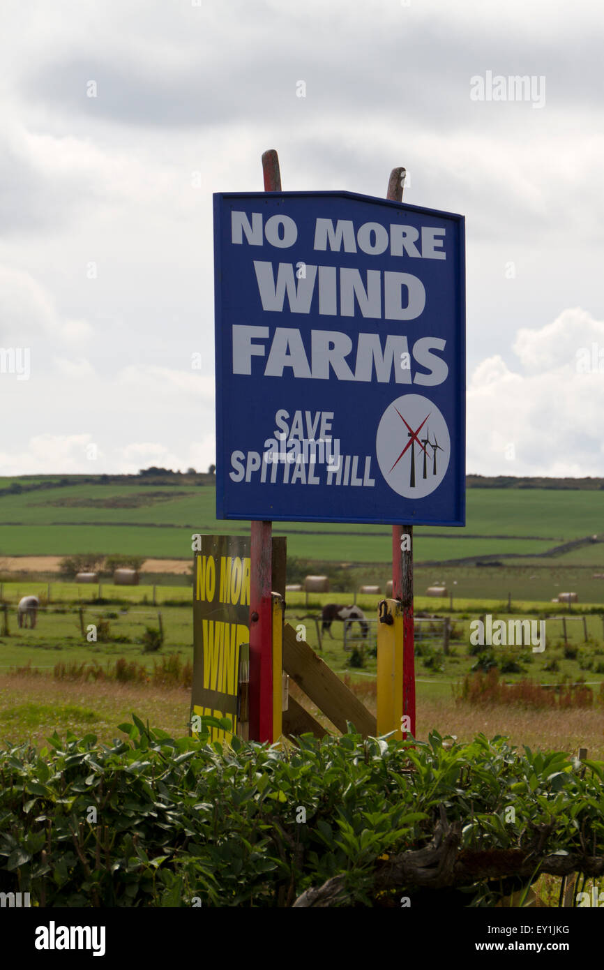 Protest boards near Watten, Caithness Stock Photo