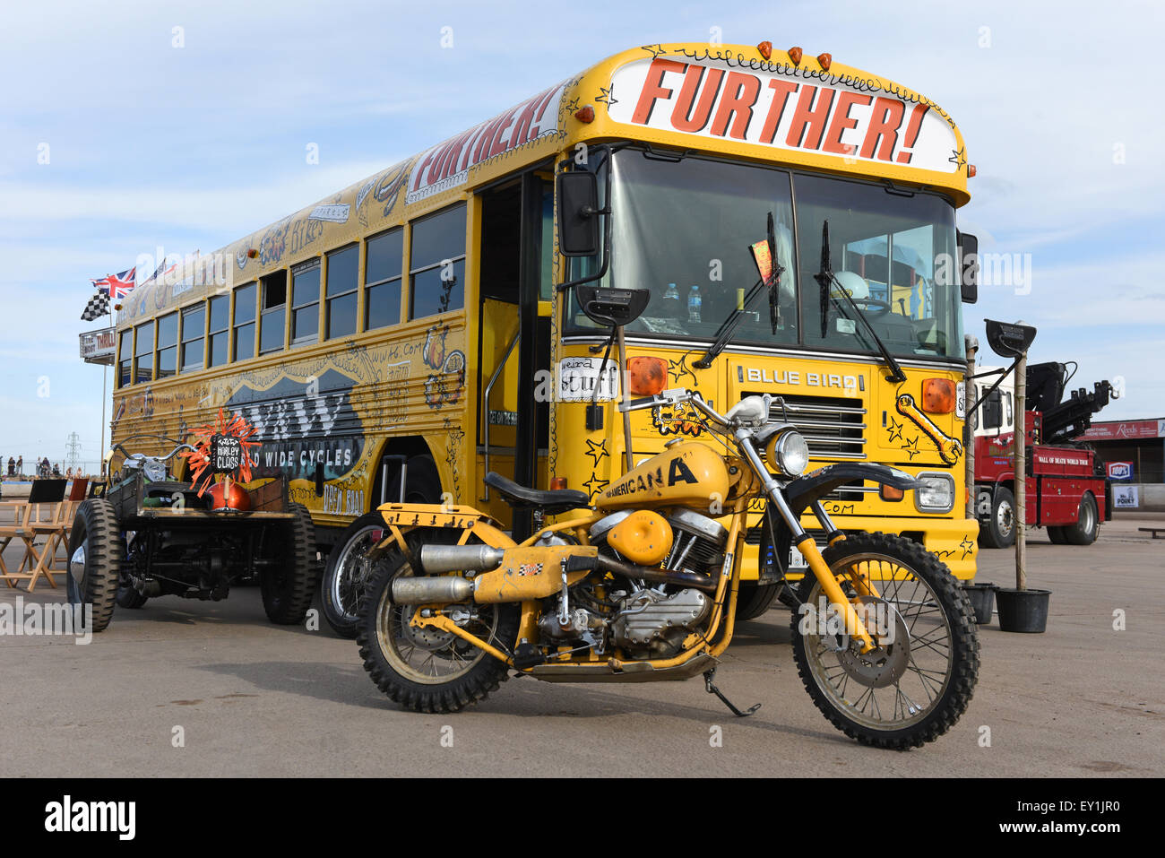 Kings Lynn, Norfolk, UK. 18/07/2015. W&W Harley Davidson Cycles yellow