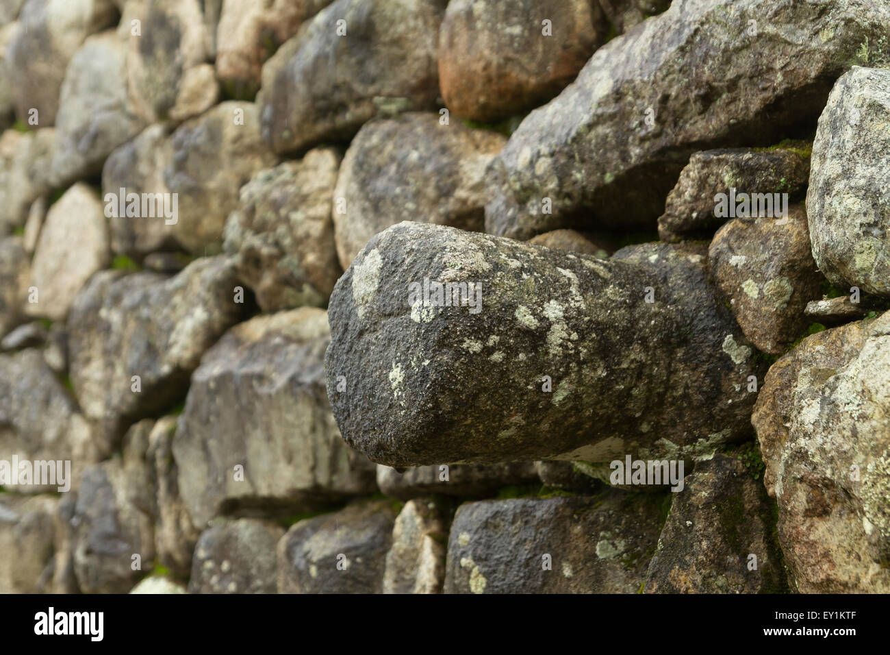 Detail of Inca wall in the ancient city of Machu Picchu, Peru Stock ...