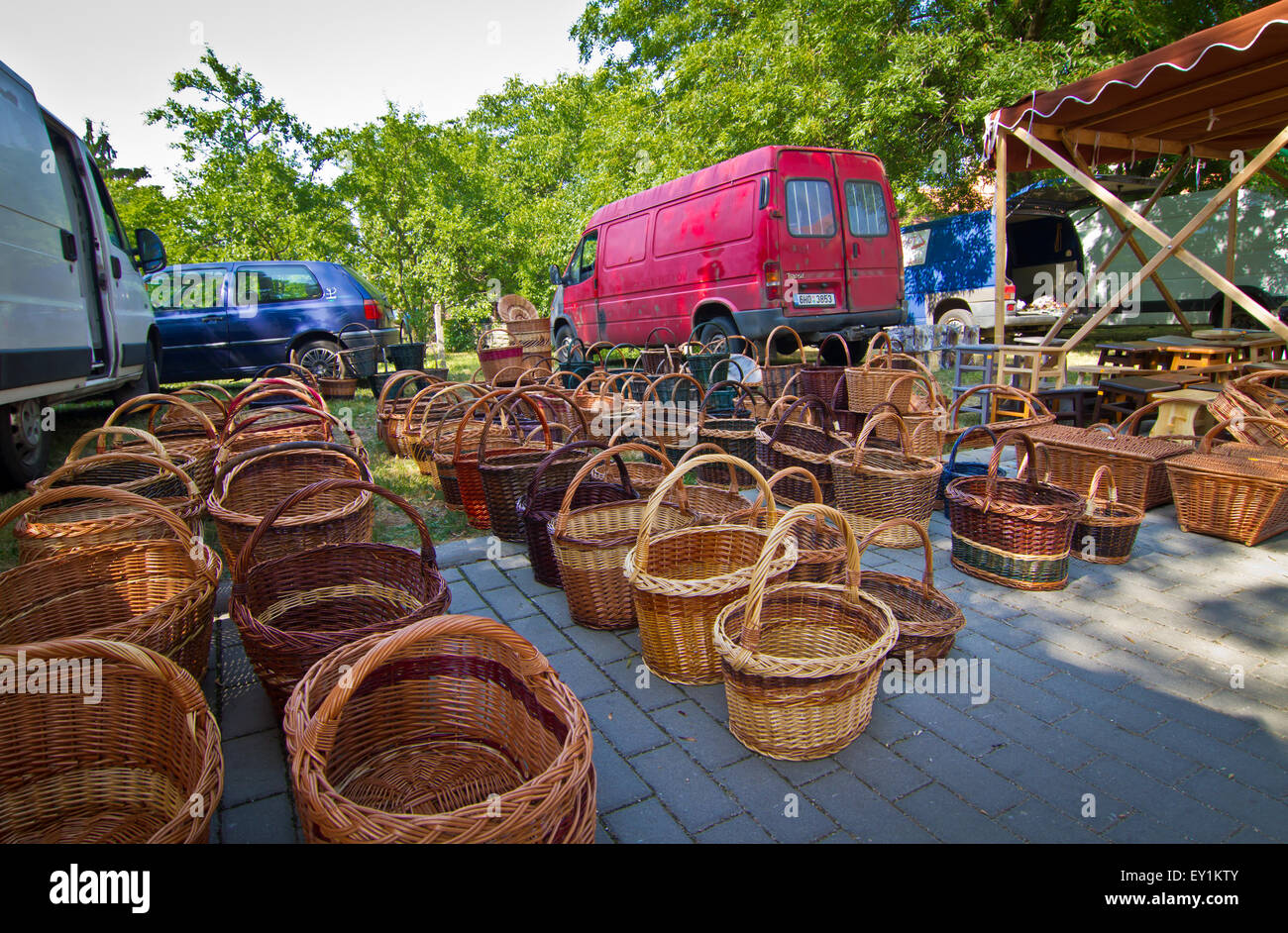 Outdoor handcraft market Stock Photo Alamy