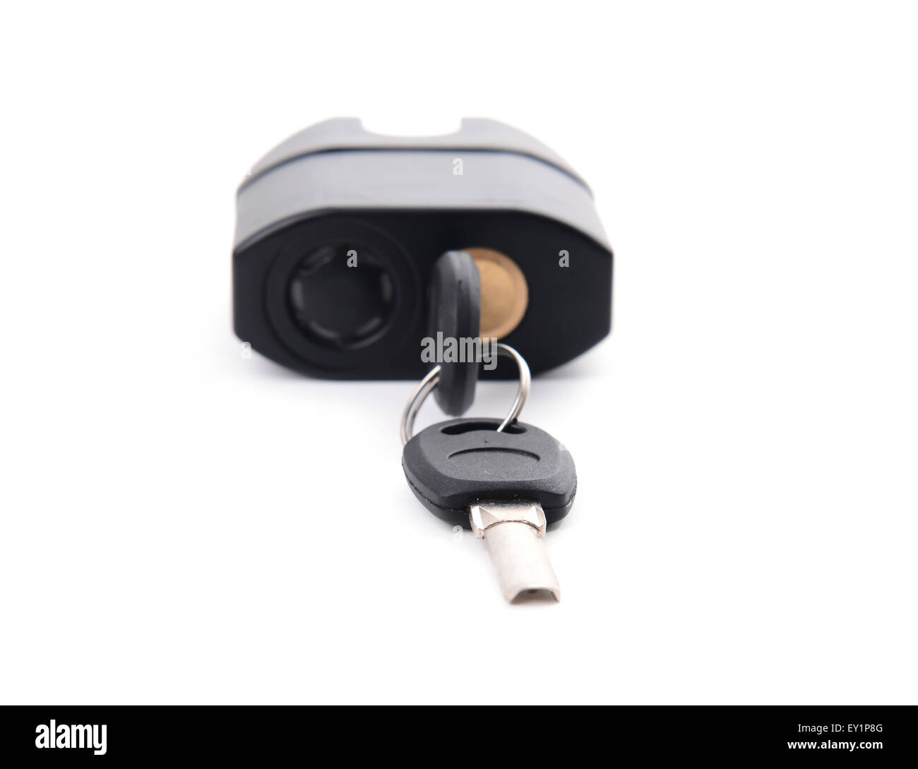 padlock with key isolated on white background Stock Photo - Alamy