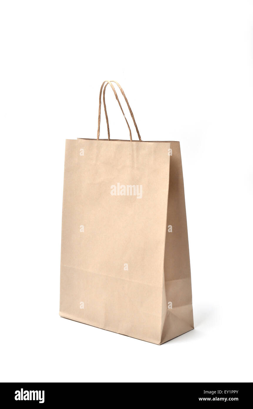 brown paper bag on a white background Stock Photo