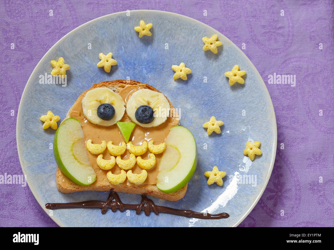Owl sandwich for the kids Stock Photo