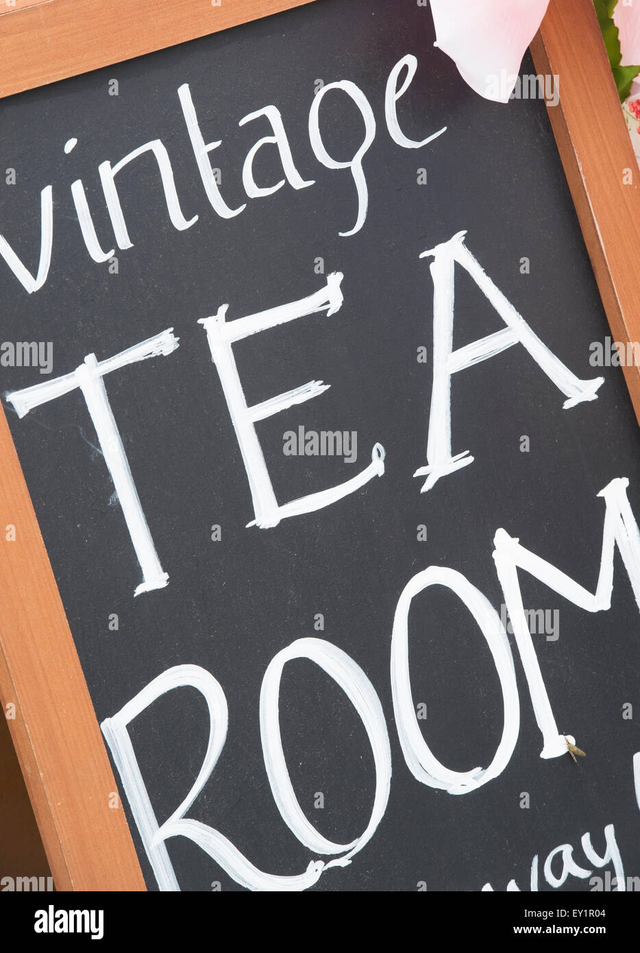 Vintage tea room sign at the Thames Traditional Boat Festival, Fawley Meadows, Henley On Thames, Oxfordshire, England Stock Photo