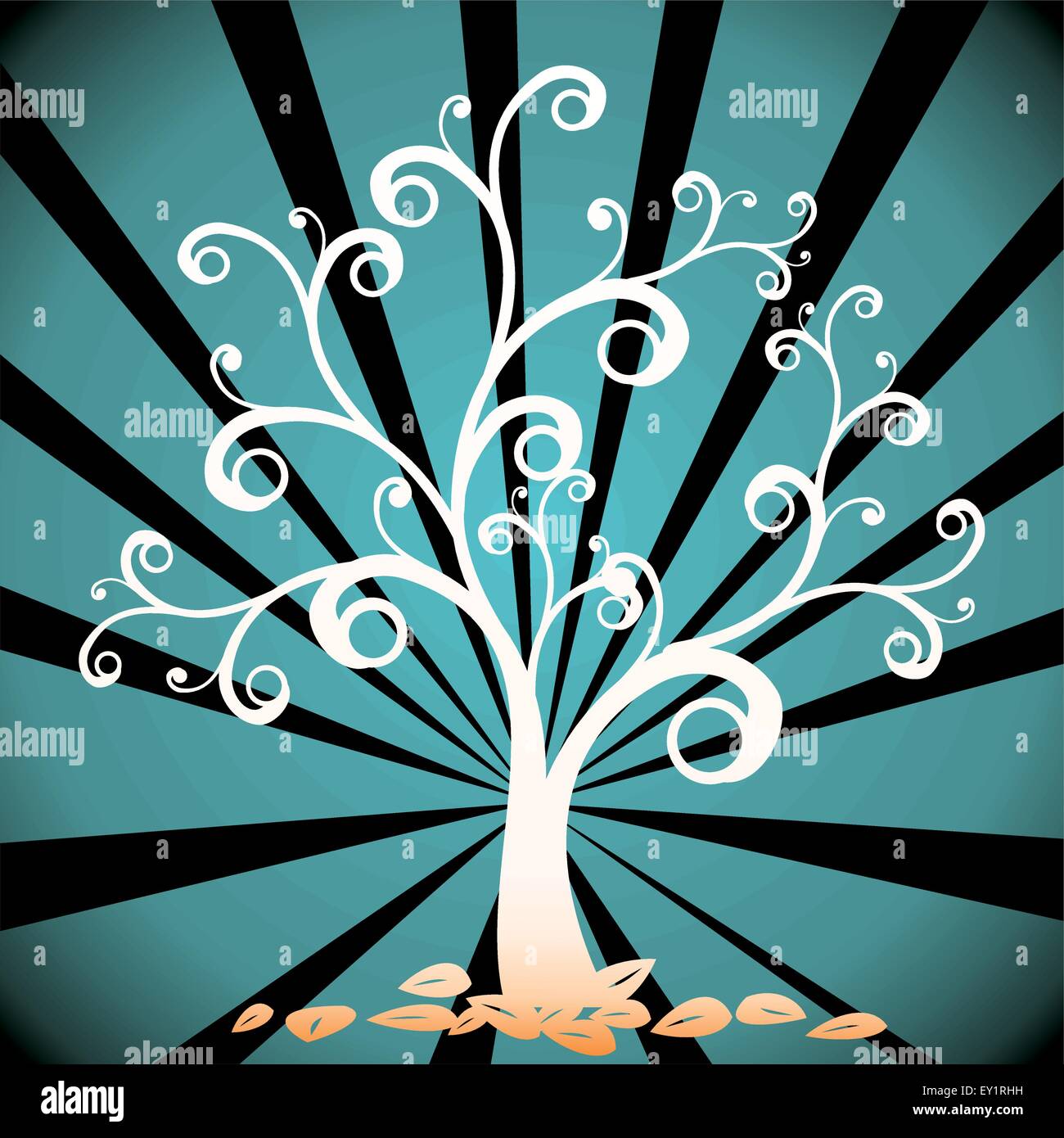 autumn tree and leafs - vector illustration Stock Vector Image & Art ...