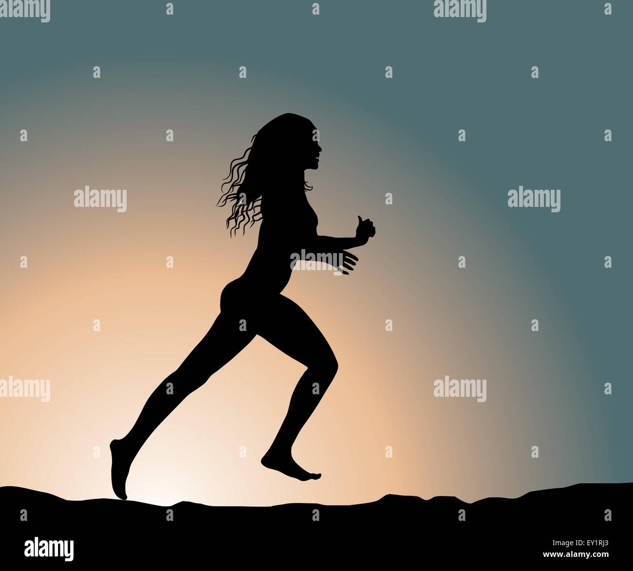 running fitness girl (vector illustration Stock Vector Image & Art - Alamy