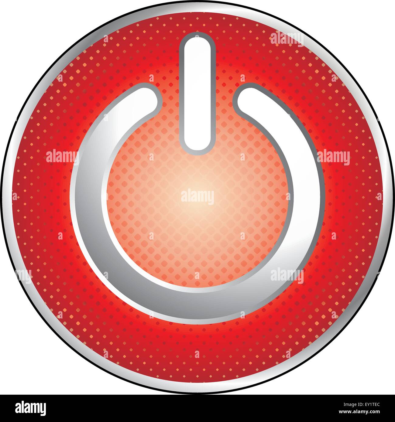 red power button icon - vector illustration Stock Vector