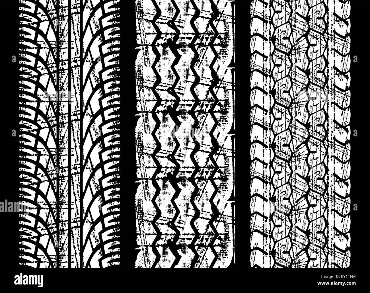 Vector tire tracks (repeating top to bottom) Stock Vector