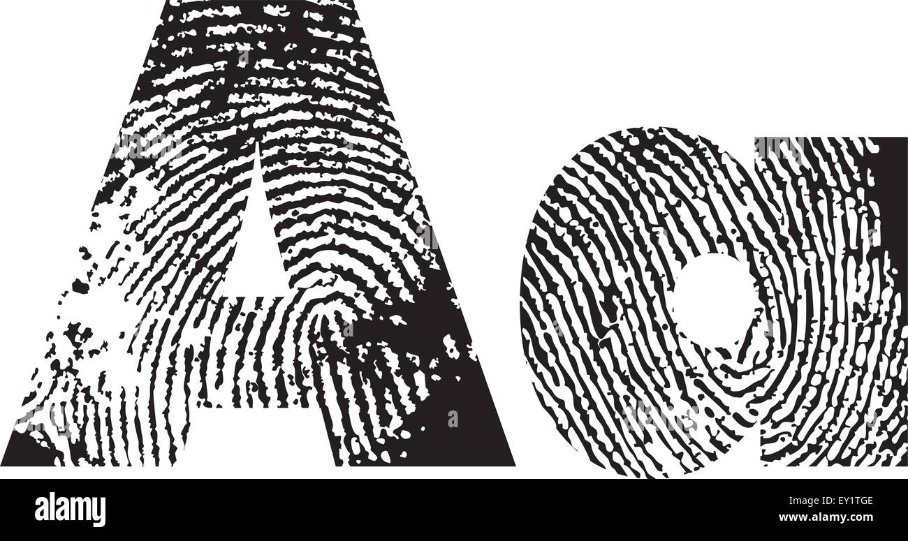 finger print alphabet vector illustration Stock Vector Image & Art