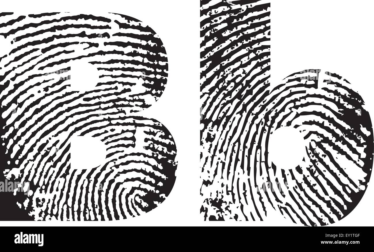 finger print alphabet vector illustration Stock Vector Image & Art