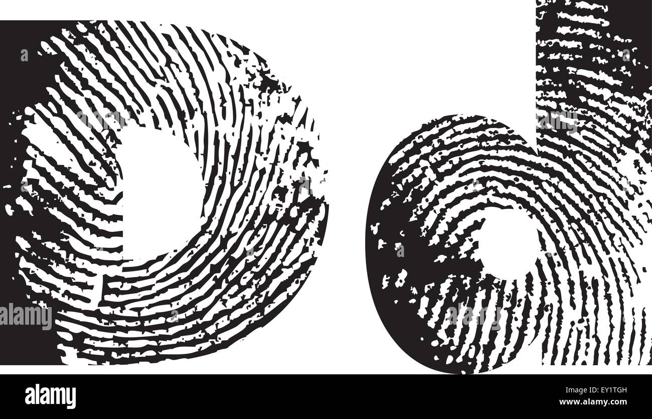 finger print alphabet vector illustration Stock Vector Image & Art