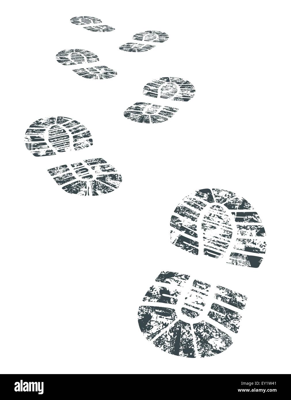 detailed black and white bootprint - vector illustration Stock Vector