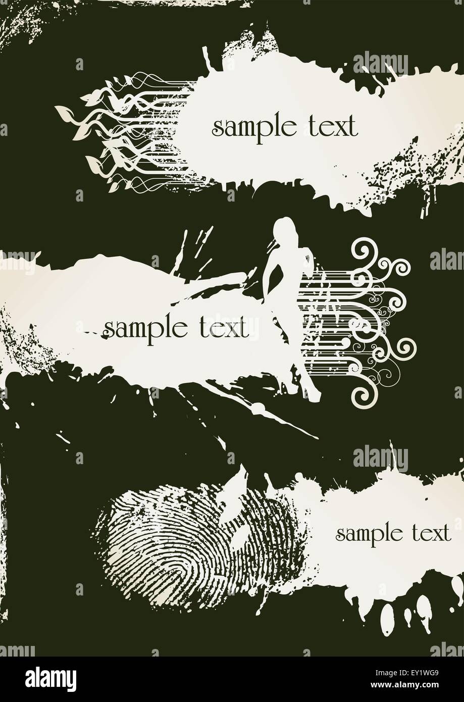 abstract grunge banners made from splashes - vector illustration Stock ...