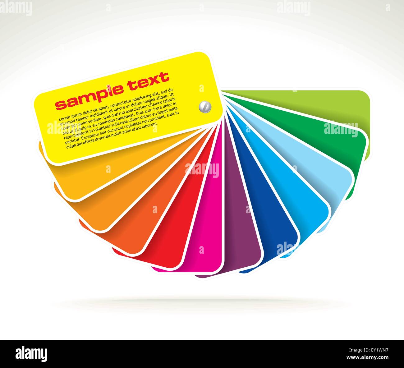 colour guide with sample text - vector illustration Stock Vector