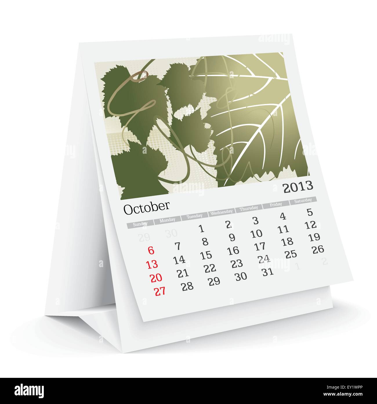 2013 desk calendar - vector illustration Stock Vector Image & Art - Alamy
