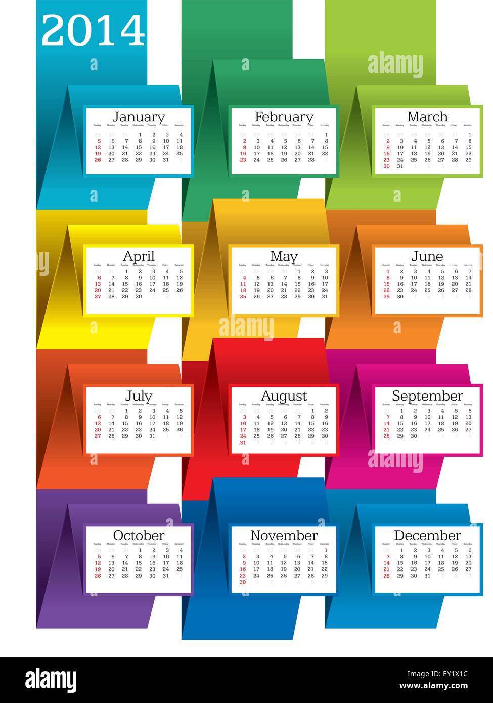 2014 calendar - vector illustration Stock Vector Image & Art - Alamy