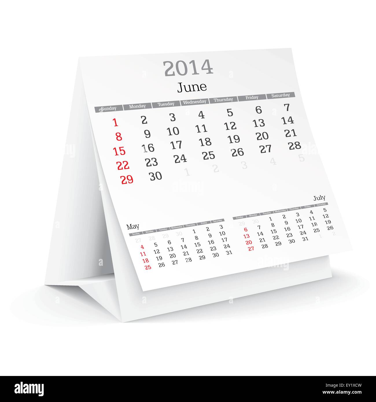 june 2014 - calendar - vector illustration Stock Vector Image & Art - Alamy