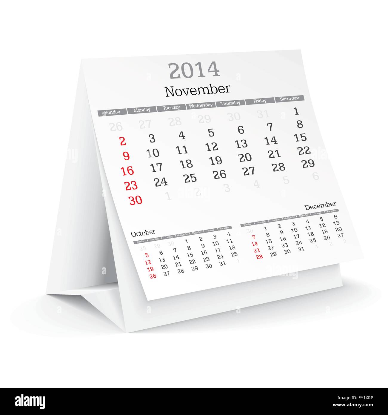 november 2014 calendar vector illustration Stock Vector Image & Art