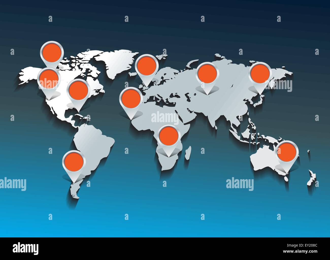 map pointers with world map - vector illustration Stock Vector Image ...