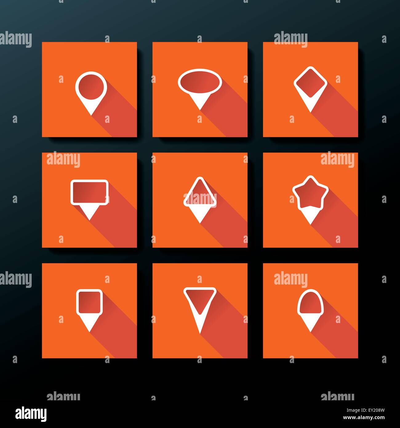 Vector flat icon set - map pin collection Stock Vector Image & Art - Alamy