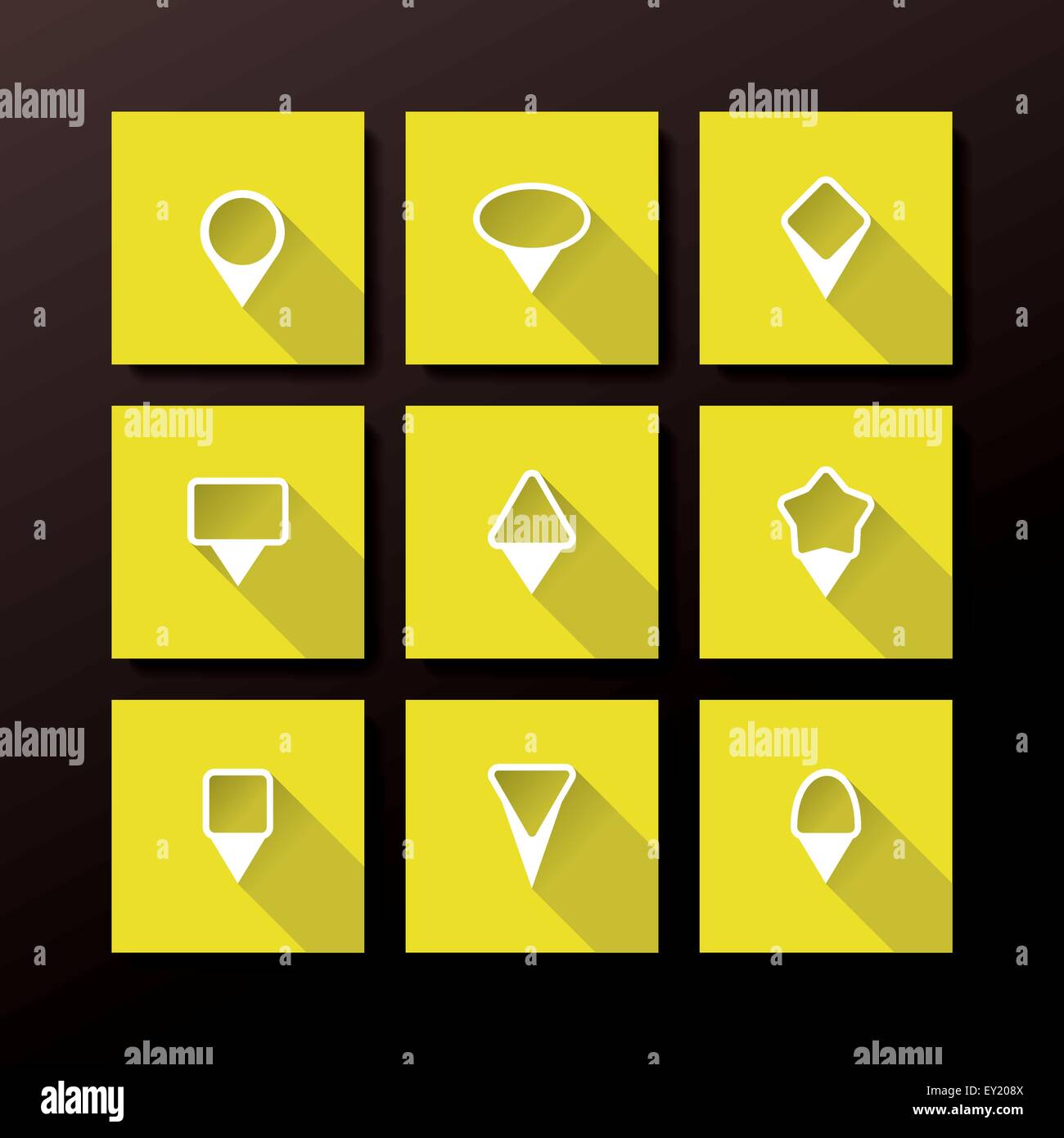 Vector flat icon set - map pin collection Stock Vector Image & Art - Alamy